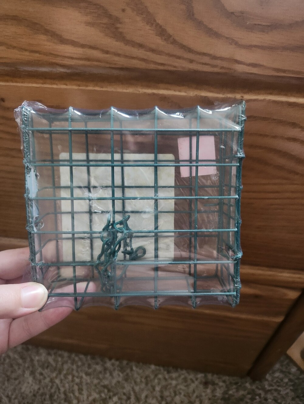 Decorative Teal Wire Grid Cube - Home Accent